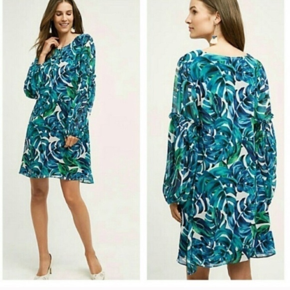 Anthropologie x Chloe Oliver Parterre Palms Swing Dress, Size Medium - Picture 13 of 13